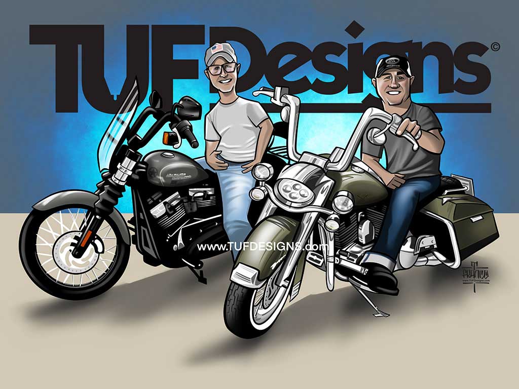 caricatures harley davidson motorcycles cartoon drawing