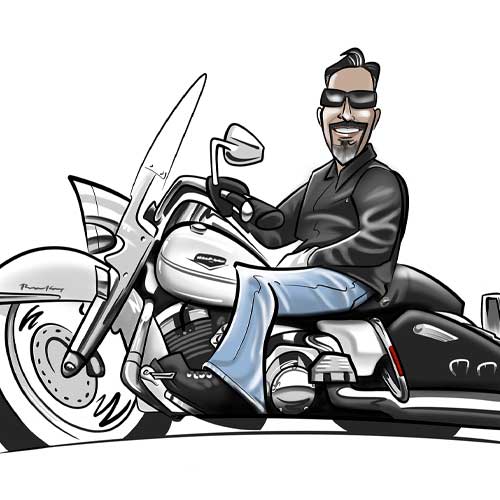 caricature biker