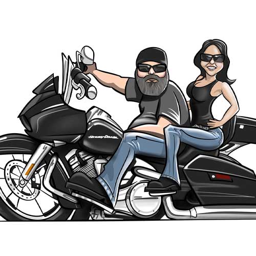 caricature bikers