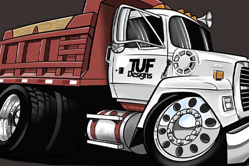 Dump Truck Digital Illustration Drawings