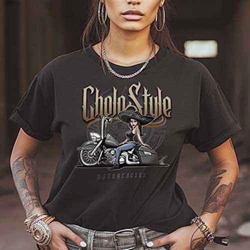 Cholo style biker t-shirt by TUF Designs