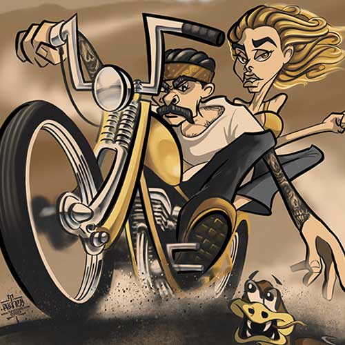 chopper bikers drawing