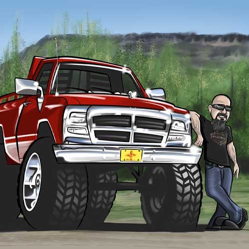 dodge offroad truck drawing