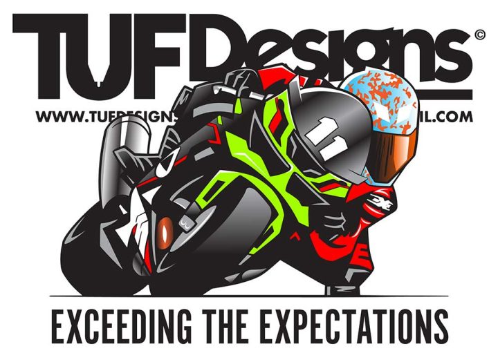 Custom vector art motorcycle drawing by TUF Designs