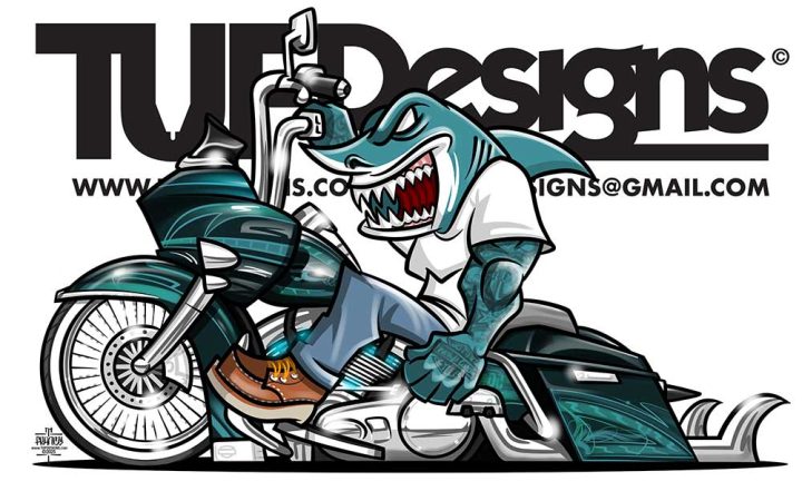 shark-character-design Cartoon Character Design & Illustration - shark biker drawing