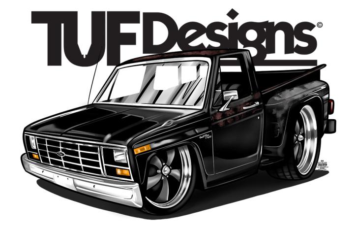 Cartoon Pickup Truck Art of a Chevy Stepside by TUF Designs