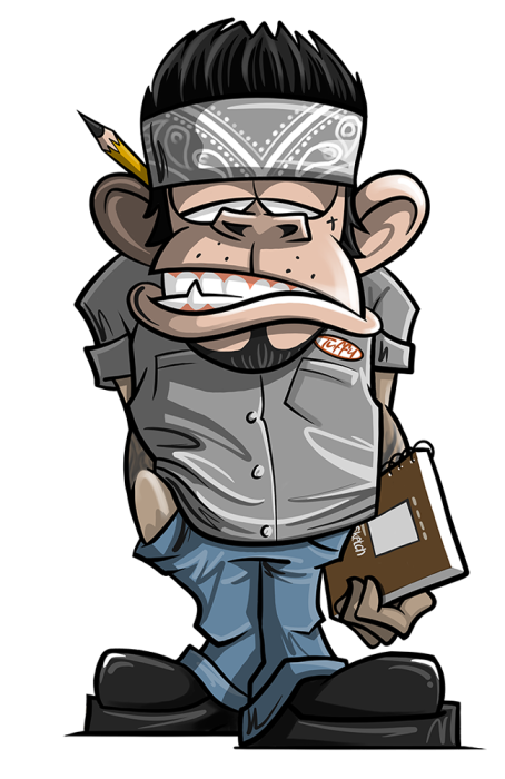 Tuffy character drawing by TUF Designs