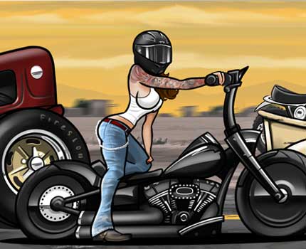 Fatboy motorcycle illustration by TUF Designs
