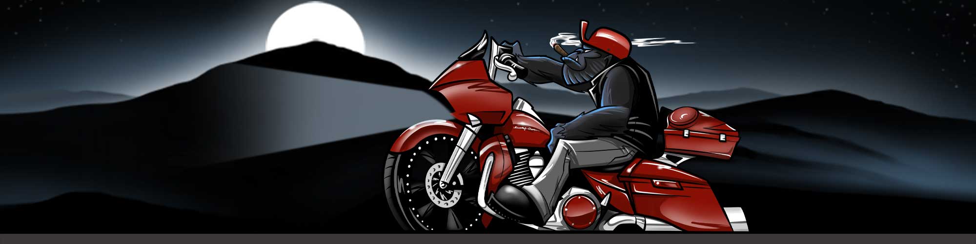 Harley Davidson Bagger and character artwork by TUF Designs