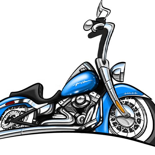 Harley-Davidson motorcycle caricature by TUF Designs