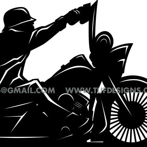 Harley Davidson gangster biker vector art