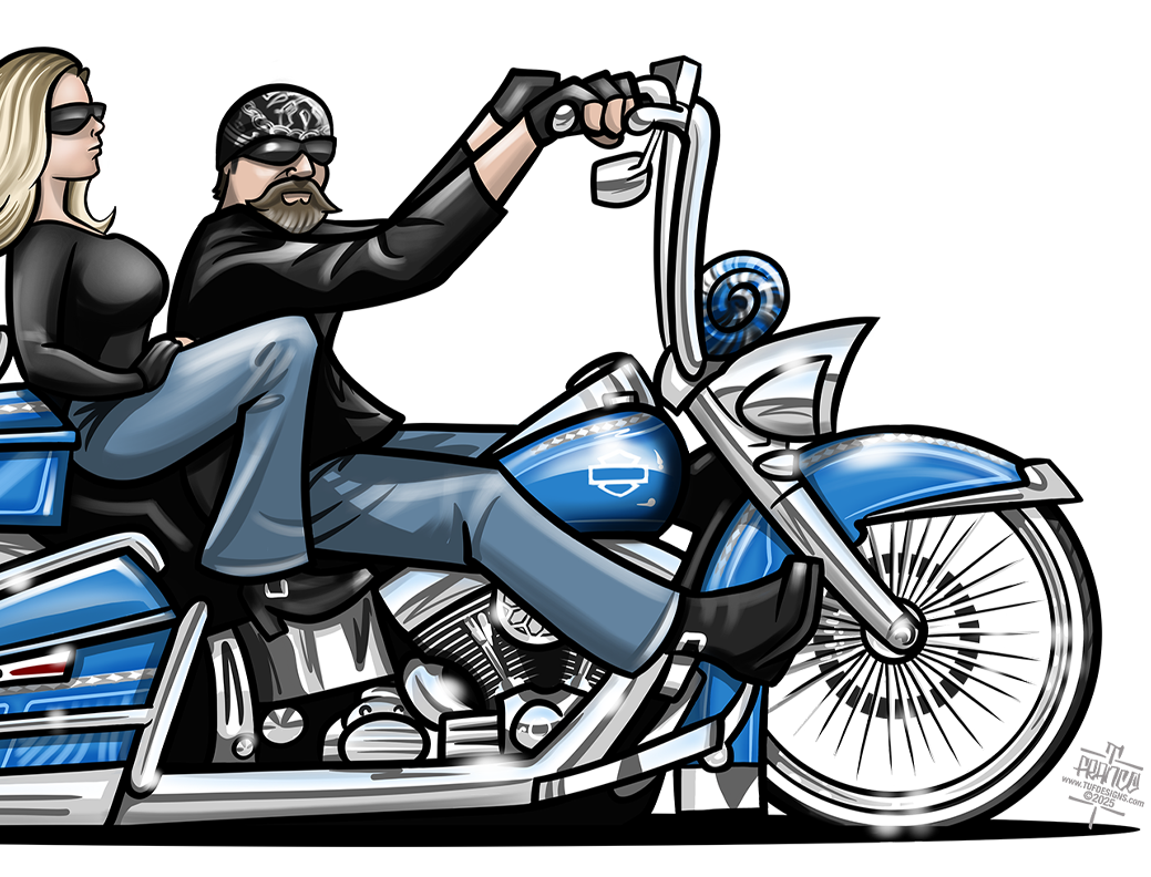 Custom Harley Davidson Motorcycle art by TUF Designs
