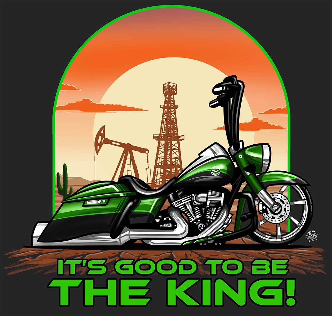 Harley Davidson Road King CVO drawing by TUF Designs