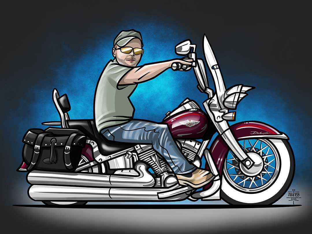 Harley Davidson Deluxe drawing by TUF Designs