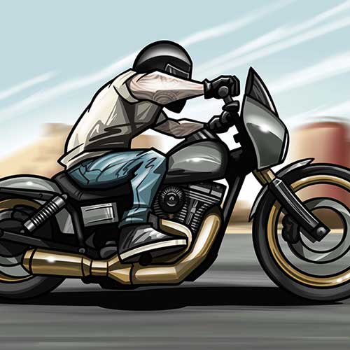 Harley Davidson Dyna drawing by TUF Designs