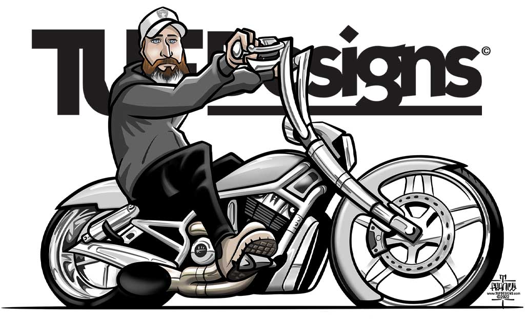 Harley V-Rod custom motorcycle illustration prices