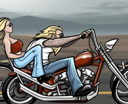 Knucklehead chopper illustration by TUF Designs