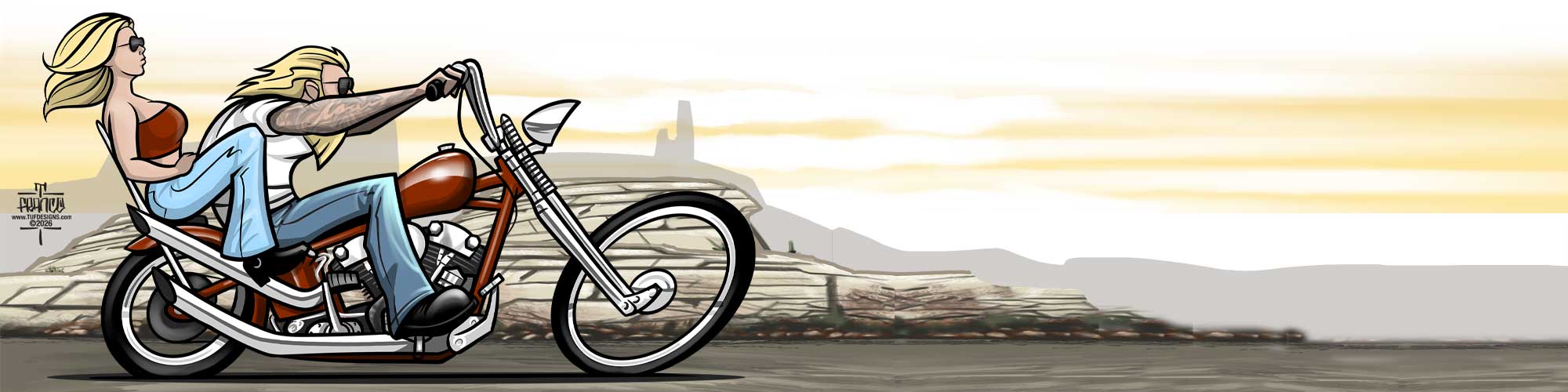 Custom Harley Davidson Motorcycle Illustrations by TUF Designs - Premium Automotive Artwork
