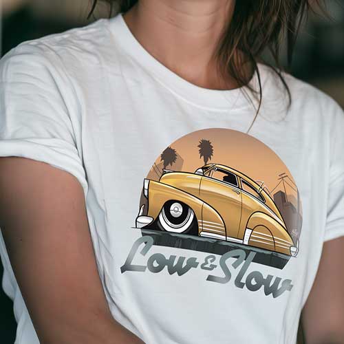 Low and slow lowrider car t-shirt by TUF Designs