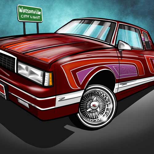 Lowrider Regal Buick drawing by TUF Designs