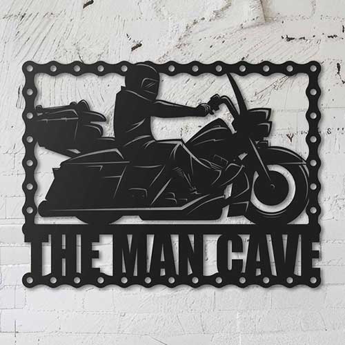 touring harley man cave sign