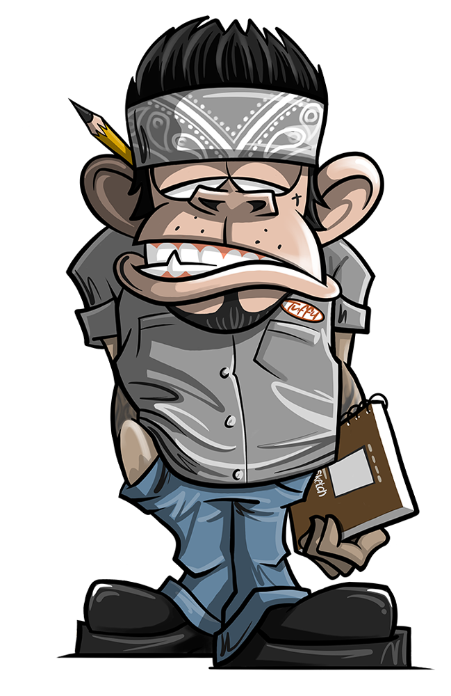 Tuffy character drawing by TUF Designs