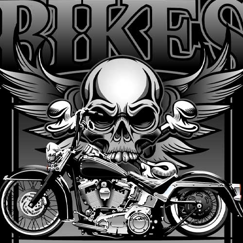 Vector art badass harley deluxe motorcycle